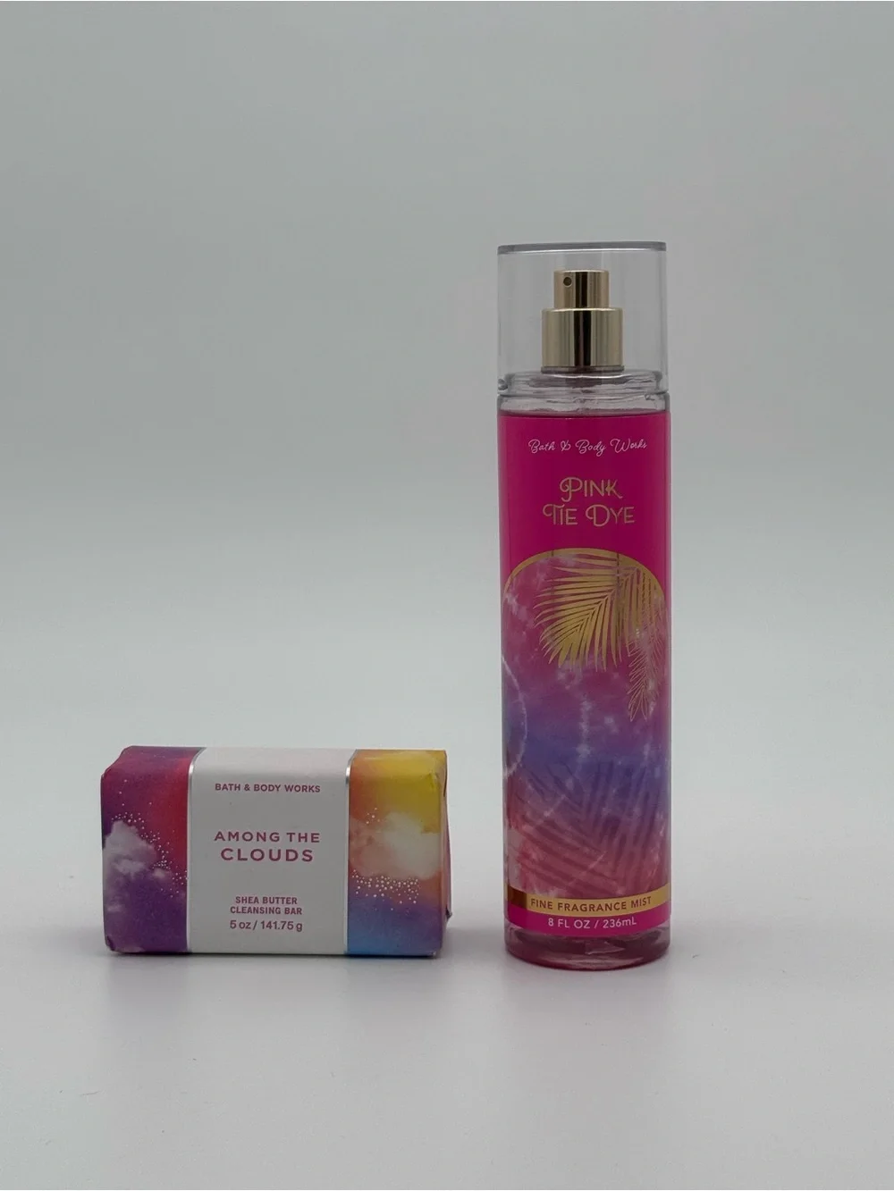 Bath & Body Works Pink Tie Dye & Among The Clouds Body Care & Bar Soap NWT